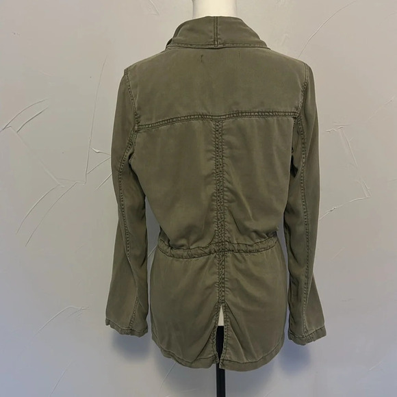 MAX JEANS Green Army Style Open Font Drape Jacket M EUC - Picture 3 of 6